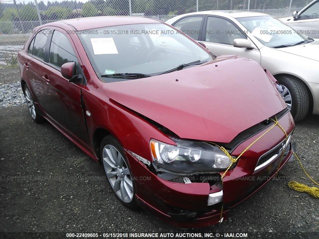 JA32X8HW2AU011537 - 2010 MITSUBISHI LANCER GTS RED photo 1