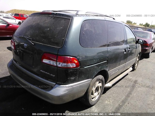 4T3ZF13CX1U335412 - 2001 TOYOTA SIENNA LE/XLE GREEN photo 4