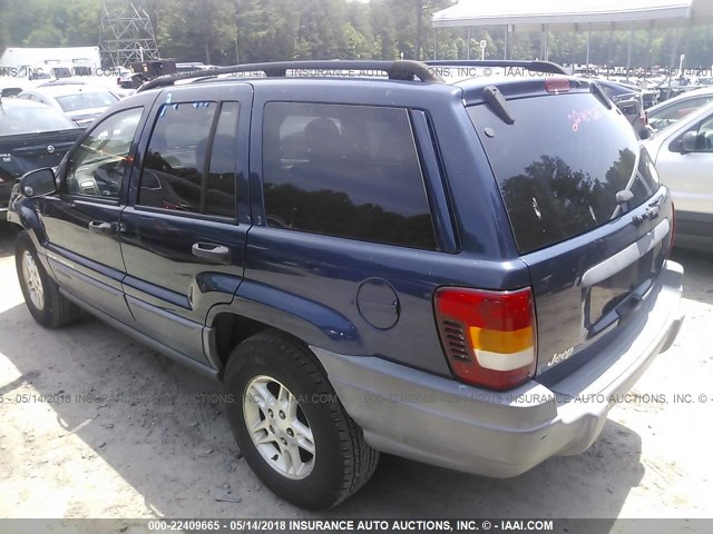 1J4GX48S02C309910 - 2002 JEEP GRAND CHEROKEE LAREDO Dark Blue photo 3