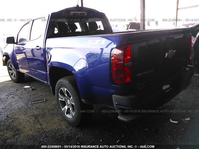 1GCGSCEA8F1210411 - 2015 CHEVROLET COLORADO Z71 BLUE photo 3