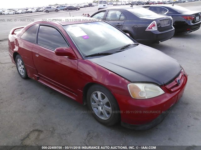 1HGEM22931L050166 - 2001 HONDA CIVIC SI/EX RED photo 1