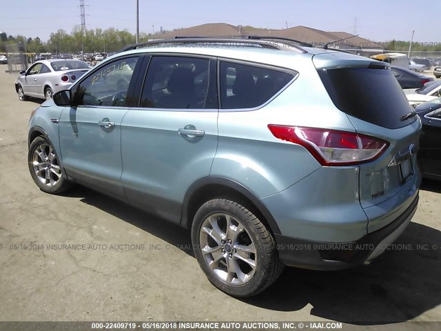 1FMCU0HX3DUD54284 - 2013 FORD ESCAPE SEL BLUE photo 3