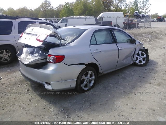 2T1BU4EE4CC849762 - 2012 TOYOTA COROLLA S/LE SILVER photo 4