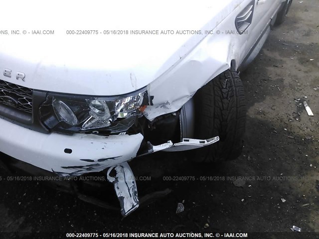 SALSK2D45BA295503 - 2011 LAND ROVER RANGE ROVER SPORT LUX WHITE photo 6