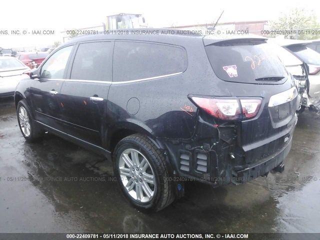 1GNKRGKD5DJ110704 - 2013 CHEVROLET TRAVERSE LT BLACK photo 3