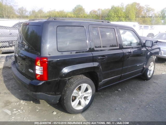 1C4NJRFB8ED855884 - 2014 JEEP PATRIOT LATITUDE BLACK photo 4