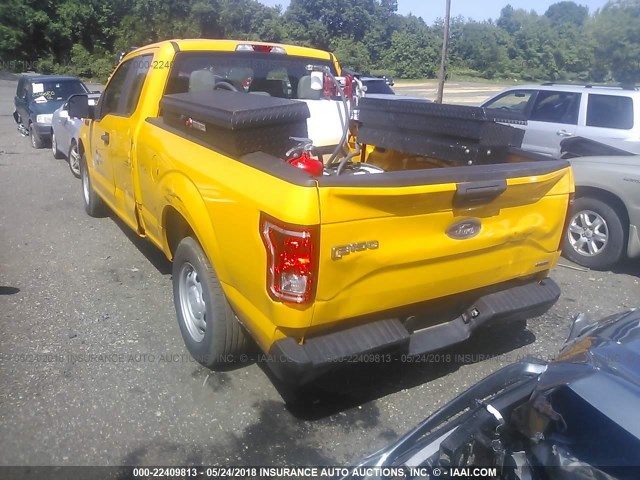 1FTEX1CF8FKE11781 - 2015 FORD F150 SUPER CAB YELLOW photo 3