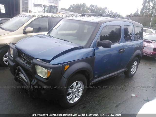 5J6YH28656L020410 - 2006 HONDA ELEMENT EX BLUE photo 2