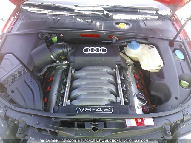 WAUPL68E64A042484 - 2004 AUDI S4 RED photo 10