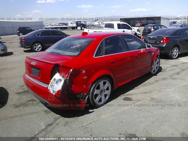 WAUPL68E64A042484 - 2004 AUDI S4 RED photo 4