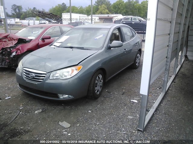 KMHDU4AD8AU882393 - 2010 HYUNDAI ELANTRA BLUE/GLS/SE GRAY photo 2