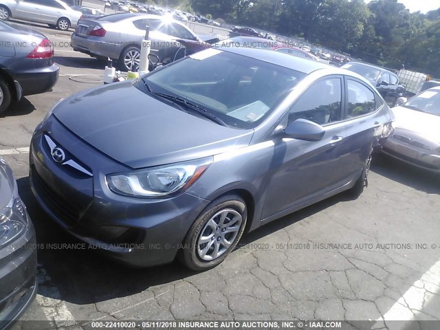 KMHCT4AE9EU722262 - 2014 HYUNDAI ACCENT GLS/GS GRAY photo 2