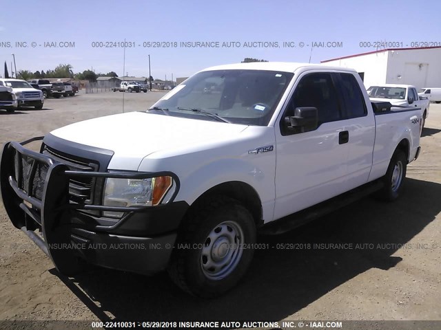 1FTFX1EF9EKE33501 - 2014 FORD F150 SUPER CAB WHITE photo 2