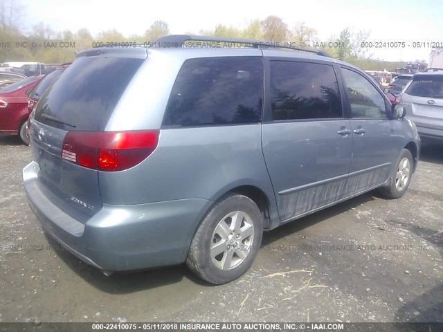 5TDZA23C45S278104 - 2005 TOYOTA SIENNA CE/LE Light Blue photo 4