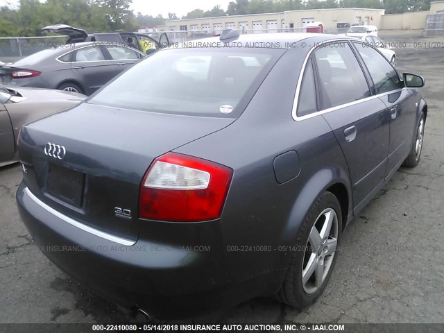 WAULT68E14A058042 - 2004 AUDI A4 3.0 QUATTRO BLUE photo 4