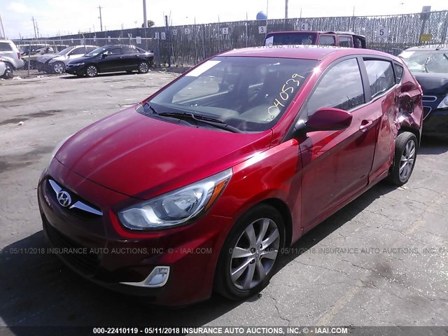 KMHCU5AE1CU040539 - 2012 HYUNDAI ACCENT GLS/GS/SE RED photo 2