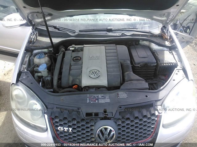 WVWEV71K77W037117 - 2007 VOLKSWAGEN NEW GTI SILVER photo 10