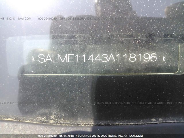 SALME11443A118196 - 2003 LAND ROVER RANGE ROVER HSE BLACK photo 9