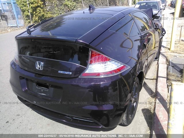 JHMZF1C45DS002667 - 2013 HONDA CR-Z PURPLE photo 4