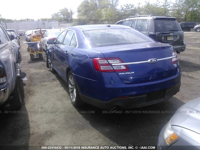 1FAHP2H84DG179599 - 2013 FORD TAURUS SEL BLUE photo 3