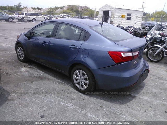 KNADM4A33G6645008 - 2016 KIA RIO LX BLUE photo 3