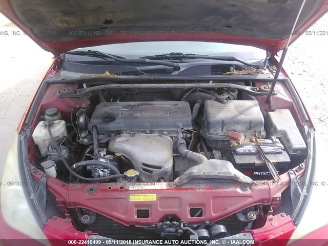 4T1CE30P24U837047 - 2004 TOYOTA CAMRY SOLARA SE/SLE წითელი ფოტო 10