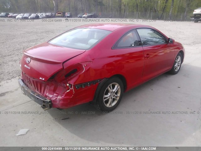 4T1CE30P24U837047 - 2004 TOYOTA CAMRY SOLARA SE/SLE RED photo 4