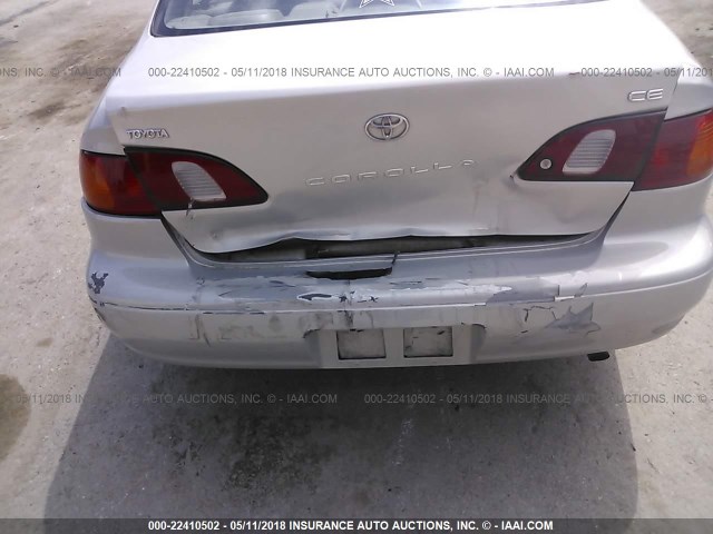 2T1BR12E7XC202721 - 1999 TOYOTA COROLLA VE/CE/LE SILVER photo 6