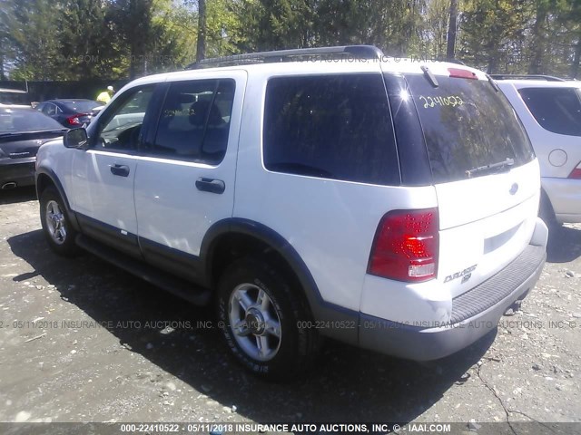 1FMZU73K13UB79076 - 2003 FORD EXPLORER XLT/XLT SPORT/NBX WHITE photo 3