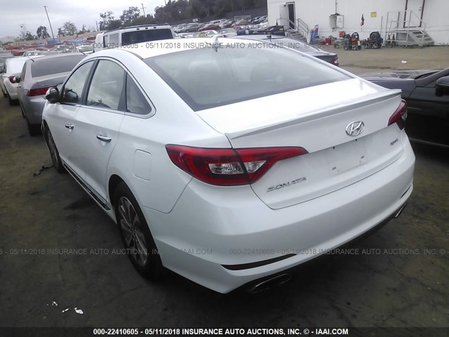 5NPE34AF9FH246967 - 2015 HYUNDAI SONATA SPORT/LIMITED WHITE photo 3