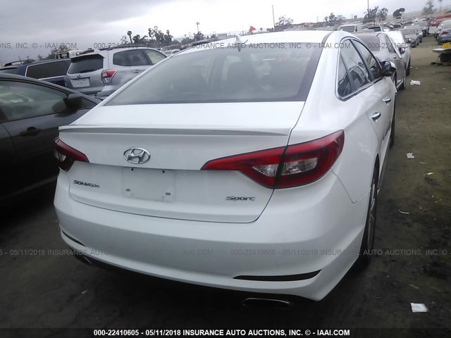 5NPE34AF9FH246967 - 2015 HYUNDAI SONATA SPORT/LIMITED WHITE photo 4