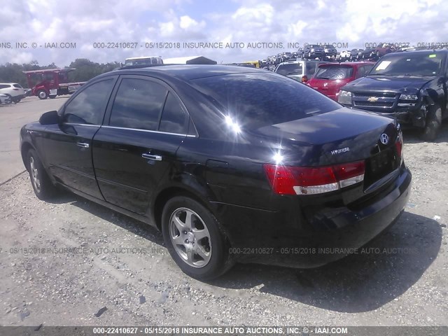 KMHEU46C46A114309 - 2006 HYUNDAI SONATA GLS/LX BLACK photo 3