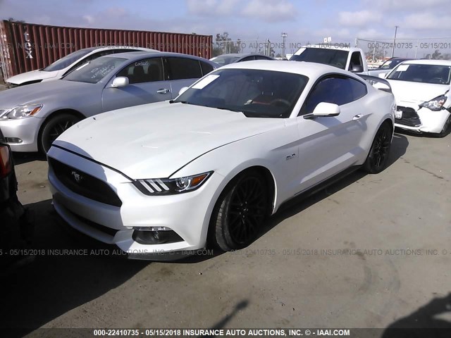 1FA6P8CF6H5309481 - 2017 FORD MUSTANG GT WHITE photo 2