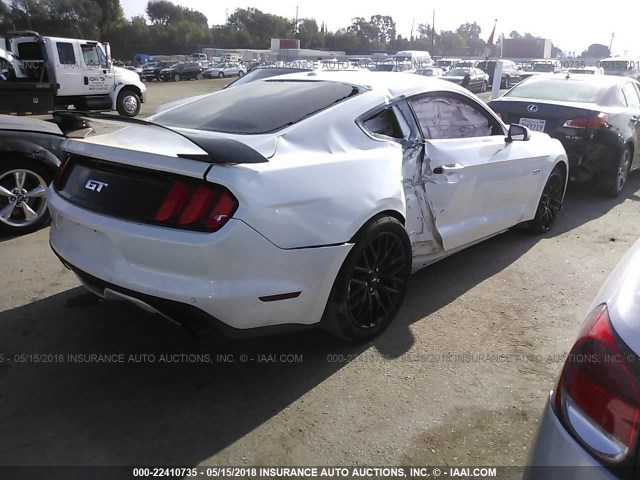 1FA6P8CF6H5309481 - 2017 FORD MUSTANG GT WHITE photo 4