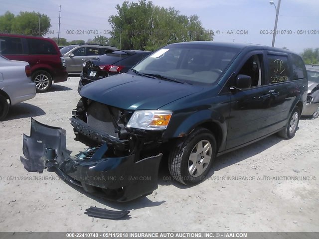 2D8HN44E19R542388 - 2009 DODGE GRAND CARAVAN SE GREEN photo 2