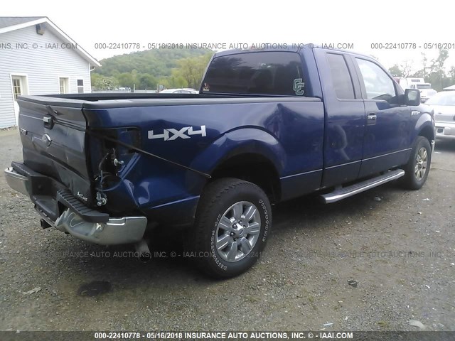 1FTEX1E82AFC89564 - 2010 FORD F150 SUPER CAB Dark Blue photo 4