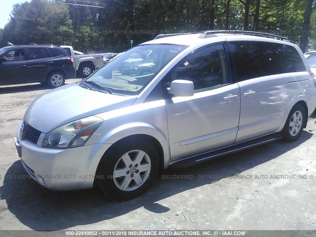 5N1BV28U64N332901 - 2004 NISSAN QUEST S/SE/SL SILVER photo 2