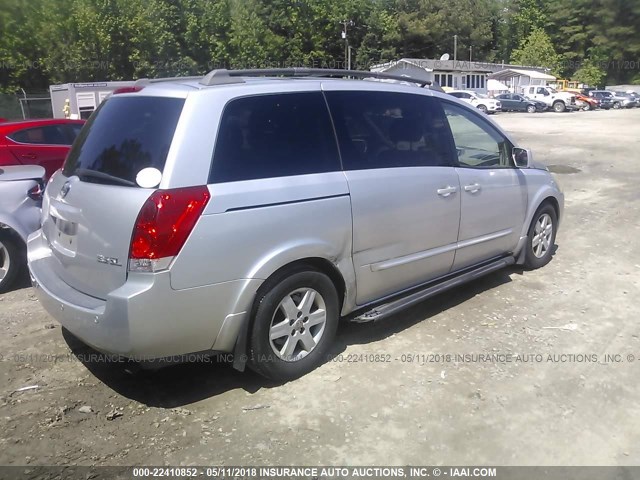 5N1BV28U64N332901 - 2004 NISSAN QUEST S/SE/SL SILVER photo 4