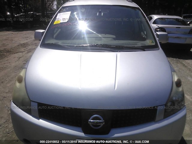 5N1BV28U64N332901 - 2004 NISSAN QUEST S/SE/SL SILVER photo 6