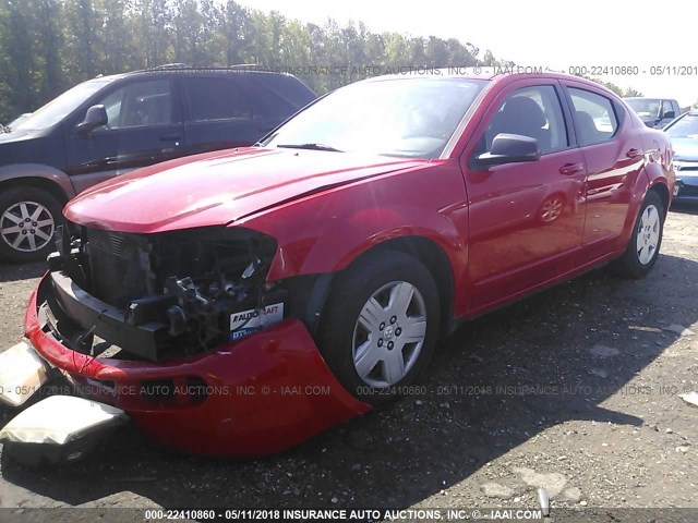 1B3LC46B89N541125 - 2009 DODGE AVENGER SE/SXT RED photo 2