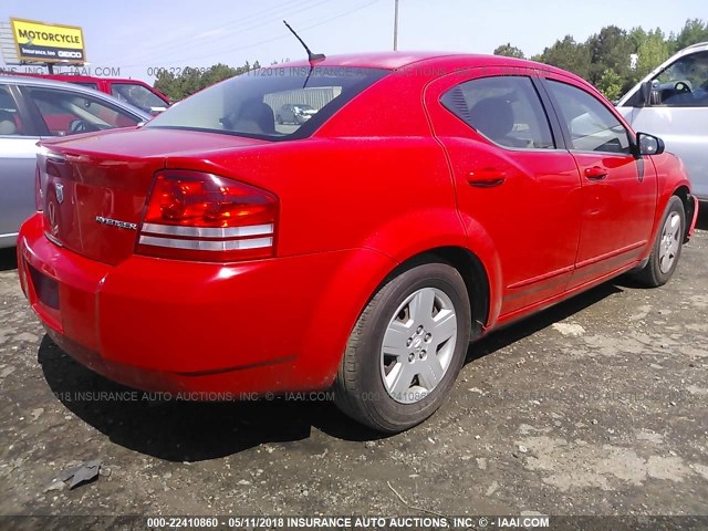 1B3LC46B89N541125 - 2009 DODGE AVENGER SE/SXT RED photo 4