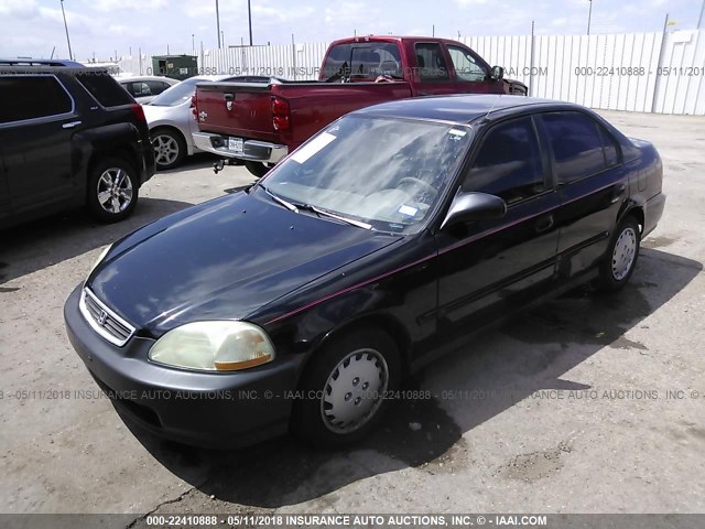 2HGEJ6620VH542217 - 1997 HONDA CIVIC DX BLACK photo 2