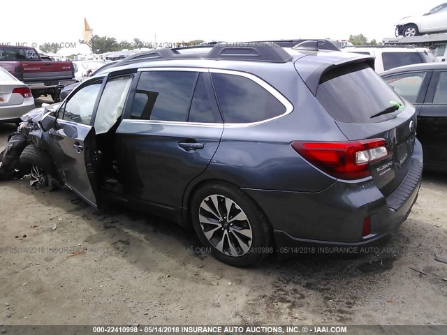 4S4BSANC3H3359313 - 2017 SUBARU OUTBACK 2.5I LIMITED BLUE photo 3