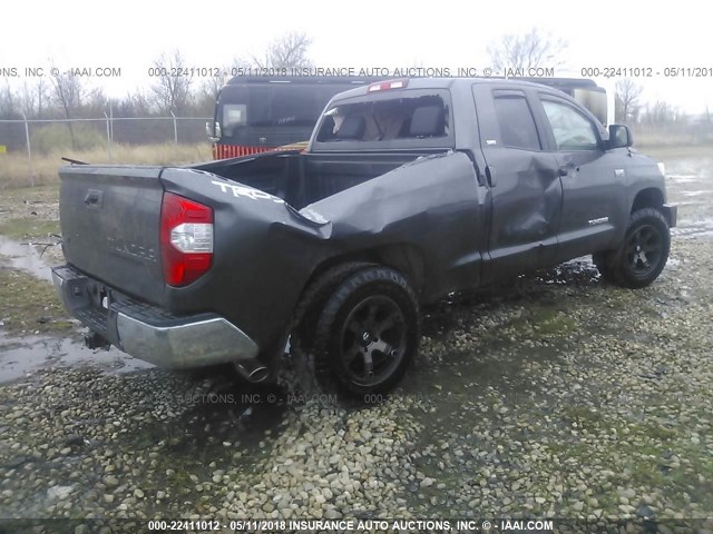5TFUW5F19GX534421 - 2016 TOYOTA TUNDRA DOUBLE CAB SR/SR5 GRAY photo 4