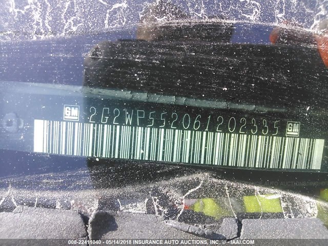 2G2WP552061202335 - 2006 PONTIAC GRAND PRIX თეთრი ფოტო 9