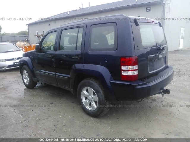 1C4PJLAK4CW134122 - 2012 JEEP LIBERTY SPORT BLUE photo 3