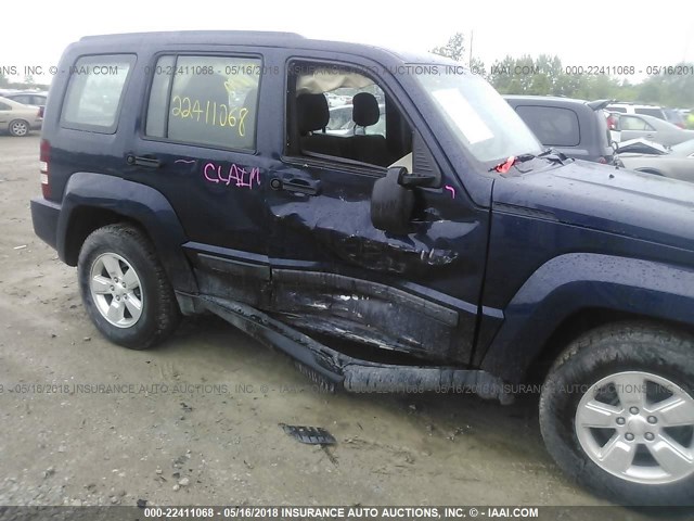 1C4PJLAK4CW134122 - 2012 JEEP LIBERTY SPORT BLUE photo 6