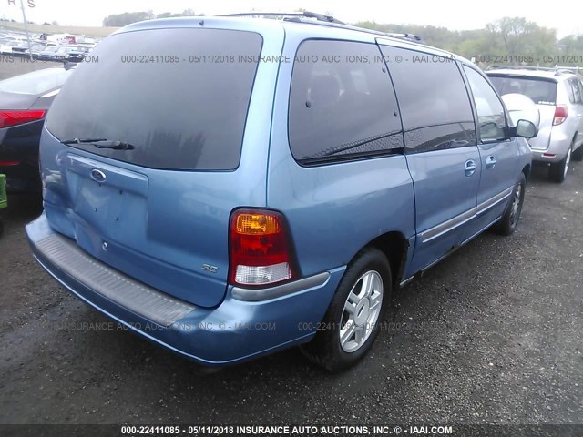 2FMZA52471BA03393 - 2001 FORD WINDSTAR SE BLUE photo 4