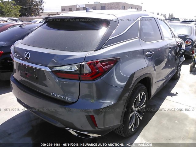 2T2BZMCA8JC139662 - 2018 LEXUS RX 350/BASE/F SPORT GRAY photo 4