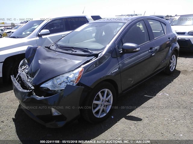 JTDKDTB37C1012862 - 2012 TOYOTA PRIUS C GRAY photo 2